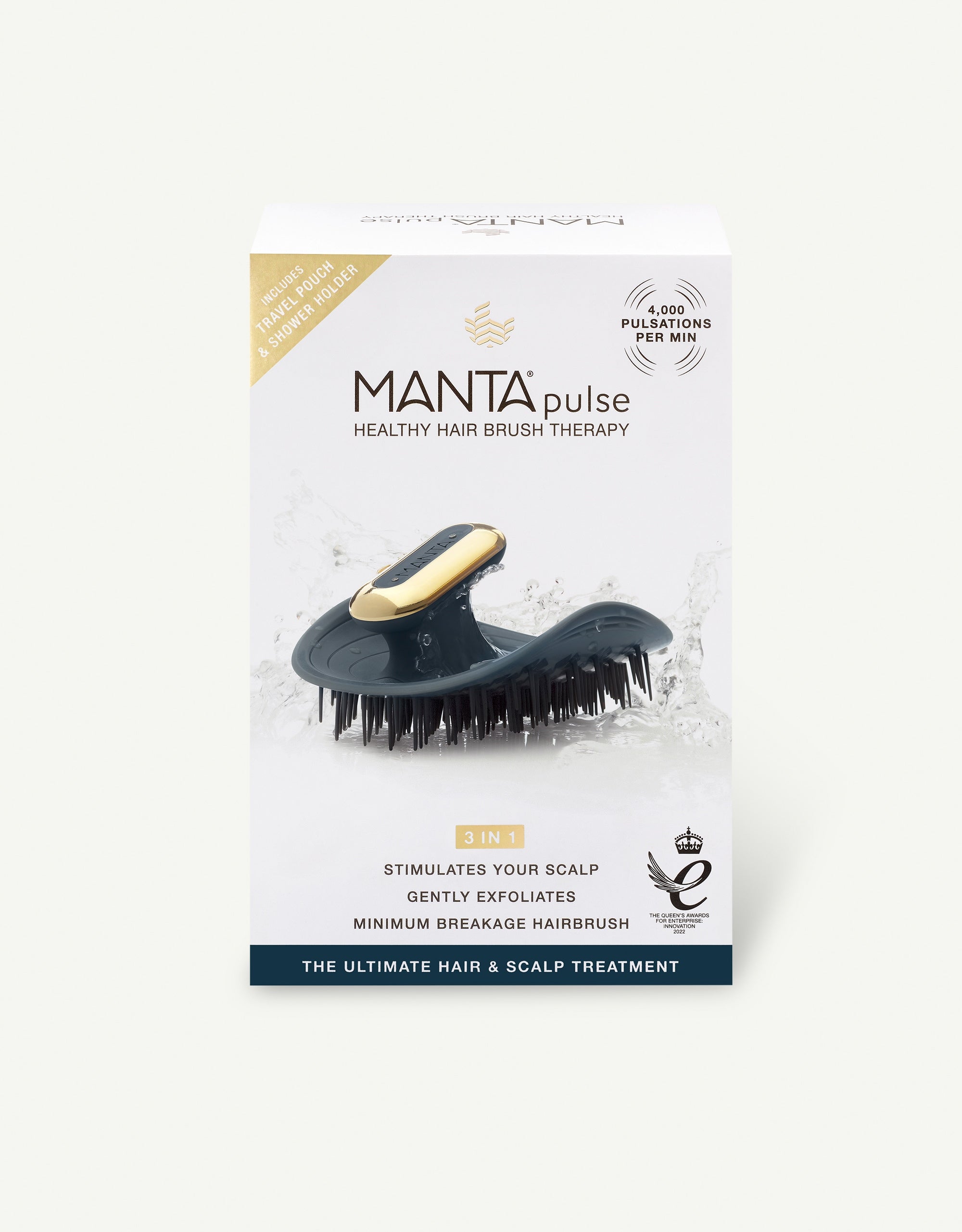 Manta Pulse Hair Brush - Deep Ocean Blue