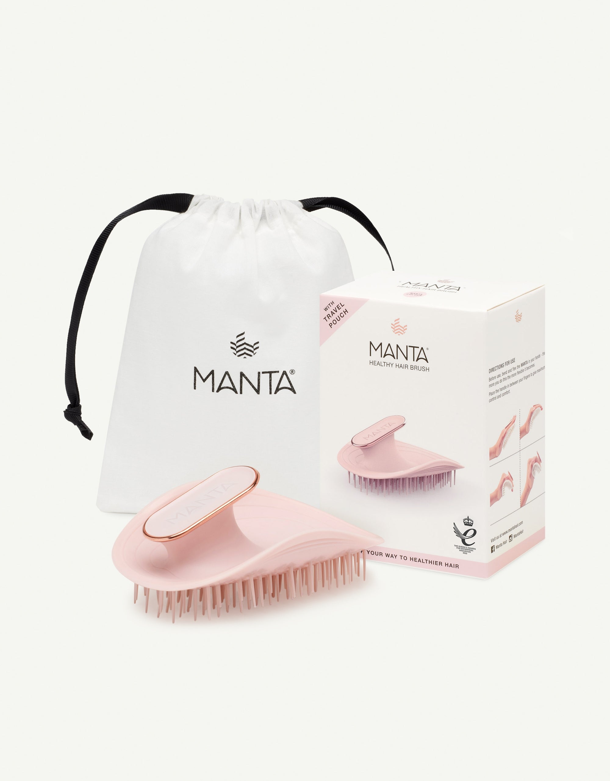 Manta Original Hair Brush - Blush Pink